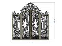 File cnc cổng 4 cánh dxf đẹp hoa văn nét