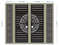 File cnc cổng 4 cánh dxf trống mới