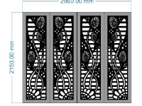 File cnc cổng 4 cánh hoa đẹp