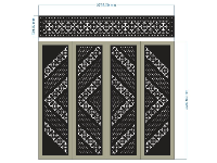 File cnc cổng 4 cánh hoa kết hợp ô thoáng