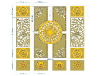 File cnc cổng 4 cánh hoa văn