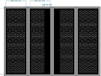 File cnc cổng 4 cánh hoa văn bông tuyết
