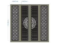 File cnc cổng 4 cánh hoa văn mới dxf