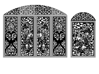 File cnc cổng 4 cánh rồng chính phụ