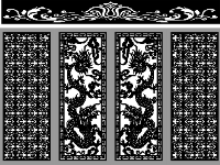 File cnc cổng 4 cánh rồng độc đáo