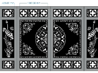 File cnc cổng 4 cánh sen trống dơi dxf