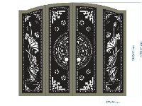 File cnc cổng 4 cánh sen trống đồng mới