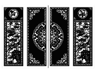 File cnc cổng 4 cánh tài lộc cúc trống dơi