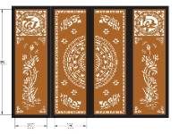 File cnc cổng 4 cánh tài lộc sen