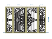 File cnc cổng 4 cánh thiết kế đẹp dxf