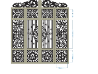 File cnc cổng 4 cánh thiết kế đẹp dxf 2d