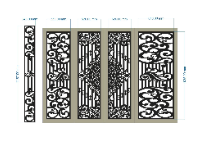 File cnc cổng 4 cánh thiết kế đẹp dxf mới nhất