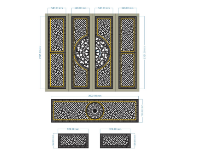 File cnc cổng 4 cánh thiết kế gấm đơn giản