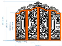 File cnc cổng 4 cánh thiết kế hoa văn đẹp nhất