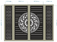 File cnc cổng 4 cánh trống độc đáo