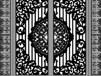 File cnc cổng 4 cánh trống dơi kết hợp 2 cánh bên độc đáo