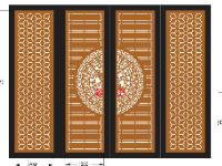 File cnc cổng 4 cánh trống đồng, bông tuyết