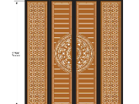 File cnc cổng 4 cánh trống đồng có chân viên