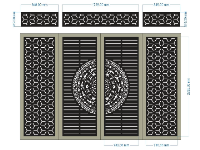 File cnc cổng 4 cánh trống đồng có ô thoáng