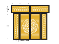 File cnc cổng 4 cánh trống đồng đẹp 2d