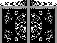 File cnc cổng 4 cánh trống đồng dơi hoa