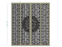 File cnc cổng 4 cánh trống đồng hoa văn đan