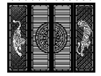 File cnc cổng 4 cánh trống đồng kết hợp con hổ