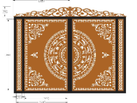 File cnc cổng 4 cánh trống đồng kết hợp đồng tiền và vòm cổng