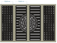 File cnc cổng 4 cánh trống đồng kết hợp họa tiết lỗ tròn