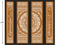 File cnc cổng 4 cánh trống đồng trúc 2 kích thước