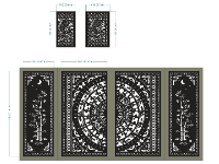 File cnc cổng 4 cánh trống đồng trúc và cá