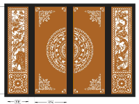 File cnc cổng 4 cánh trống đồng tùng cúc dxf