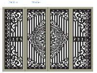 File cnc cổng 4 cánh trống đồng viền hạc