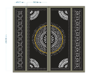 File cnc cổng 4 cánh trống kết hợp hoa đẹp