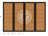 File cnc cổng 4 cánh trống trúc lạ mắt