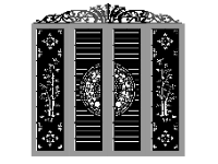File cnc cổng 4 cánh trúc trống đồng có vòm