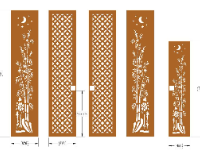 File cnc cổng 4 cánh trúc và 1 cánh trúc phụ