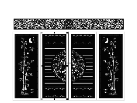 File cnc cổng 4 cánh trúc và trống đồng, kết hợp ô thoáng mới