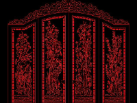 File cnc cổng 4 cánh tứ quý có vòm