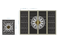File cnc cổng 4 cánh và hàng rào họa tiết trống mới
