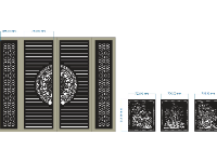 File cnc cổng 4 cánh và hàng rào tứ quý