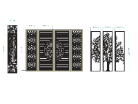 File cnc cổng 4 cánh và mẫu cổng cây