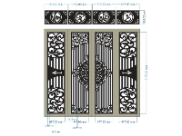 File cnc cổng 4 cánh vạn sự như ý dxf hiện đại