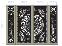 File cnc cổng 4 cánh vạn sự như ý kết hợp trống đồng hoa