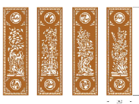 File cnc cổng 4 cánh xuân hạ thu đông, an khang thịnh vượng