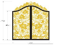 File cnc cổng chùa 2 cánh mẫu họa tiết sen