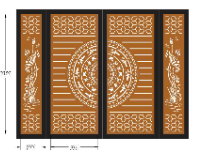 File cnc cổng trống đồng hoa sen 4 cánh