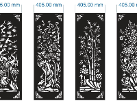 File cnc cổng tứ quý tùng cúc trúc mai dxf