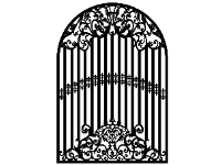 File cnc hàng rào vòm cong lá tây