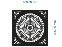 File cnc hoa văn giếng trời họa tiết tròn giữa
